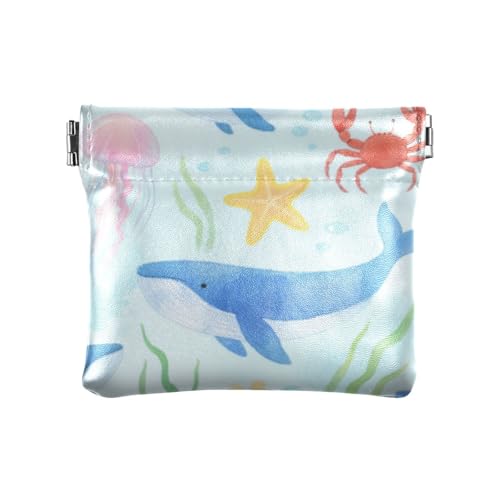 Cartoon Cute Blue Whale Fashion Damen Kleine Leder Kleingeld Geldbörse Dekorative Bargeld Münze Geldbörse für Frauen Portamonedas Para von SyXIOP