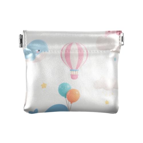 Cartoon Cute Blue Whale Fashion Women Leather Cash Wallet Waterproof Change Purse with Clasp for Men Women Travel billetera para von SyXIOP