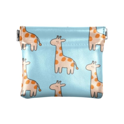 Cartoon Giraffe Blau Mode Damen Leder Münzbörse Tragbare Mini Make-up Tasche für Männer Frauen Reise Guarda Monedas Para Carro von SyXIOP