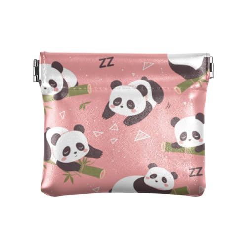 Cartoon Panda Süße Mode Damen Kleine Leder Kleingeld Geldbörse Tragbare Kleingeld Geldbörse mit Verschluss für Männer Frauen Reisen Bolsas Para Monedas de von SyXIOP