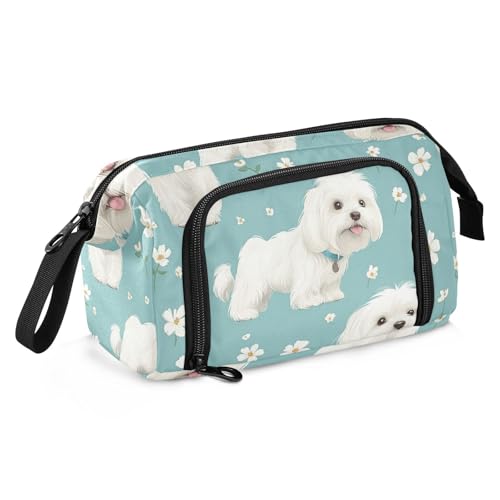 Cartoon Sweet Dog White Pencil Case Large Capacity Soft Pencil Case Multifunctional for Preppy Cosmetics von SyXIOP
