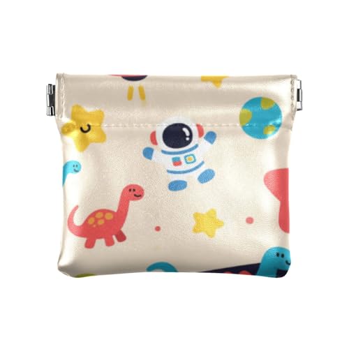 Cartoon und niedliche bunte Dinosaurier-Planeten, modische Damen-Geldbörse aus Leder, einzigartige persönliche Gegenstände, Organizer für Männer und Frauen, Reise de Mujer para monedas von SyXIOP