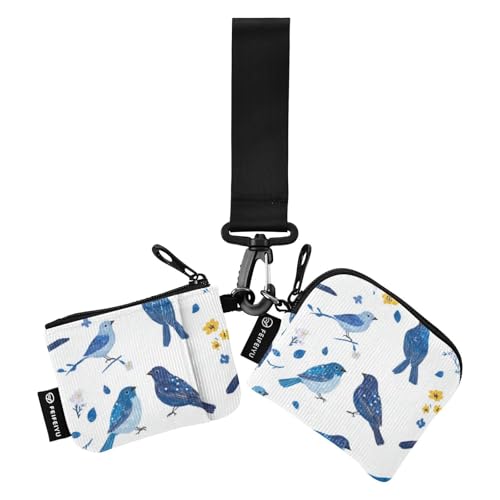 Chic Indigo Wimpelkette Vögel Blau Damen Münztaschen Kartenhalter Kleine Tragbare Münzbörse Kleingeldfach mit Reißverschluss Münzfach für den täglichen Gebrauch 2 Stück Tarjetero para tarjetas de Chic Indigo Wimpelkette Vögel Blau Damen Münztaschen Kartenhalter Kleine Tragbare Münzbörse Kleingeldfach mit Reißverschluss Münzfach für den täglichen Gebrauch 2 Stück Tarjetero para tarjetas de von SyXIOP