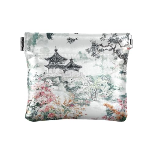 Chinesischer Stil, Gartenmode, Damen, Herren, Leder, Münzgeldbörsen, praktischer Kartenhalter für Männer und Frauen, Reisen, Soporte de Monedas Para von SyXIOP