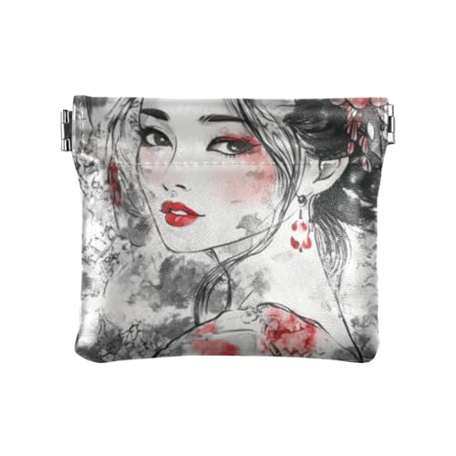 Chinesischer Stil Schönheits-Mode Damen Leder Münzgeldbörse Geldbörse Wasserdicht Mini Kosmetiktasche für Frauen Soporte de Monedas Para von SyXIOP