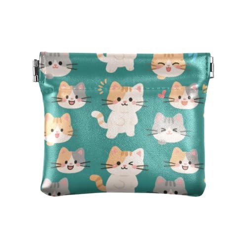 Coole und farbenfrohe Katzen-Geldbörse für Damen, Leder, ausgefallene Geldbörse für Männer und Frauen, Reisen, Monedas, Chico Para Monedas von SyXIOP