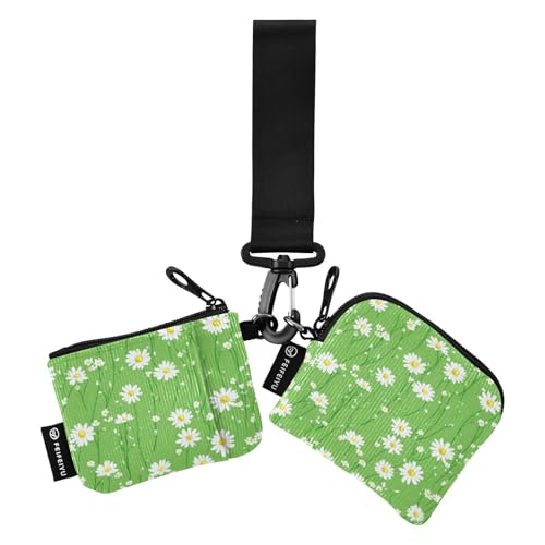 Daisy Grass Green Damen Dual Wallets Visitenkartenetuis Slim Portable Card Organizer Geldbörse mit Handgelenkschlaufe für Damen 2 Packungen billetera de Mujer para tarjetas von SyXIOP