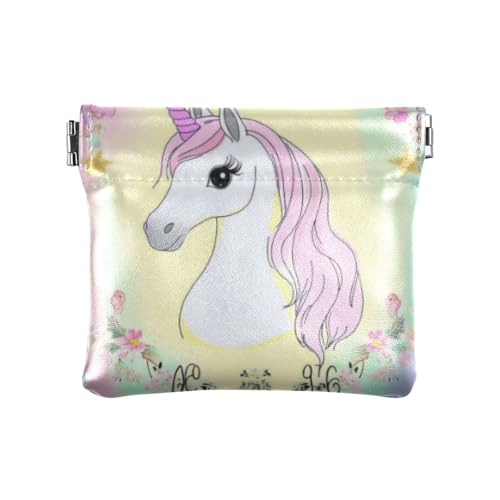 Dreamy Unicorns Magical Fashion Damen PU Leder Münzbörse Dekorative Kosmetiktaschen für Frauen Para Mujer Pequeno von SyXIOP
