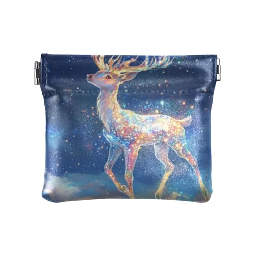 Einzigartiger Damen-Geldbörse aus Leder mit Hirschmotiv, tragbar, Kartenschlüssel, Organizer für Männer und Frauen, Reisen, Soporte de Monedas Para Carro von SyXIOP