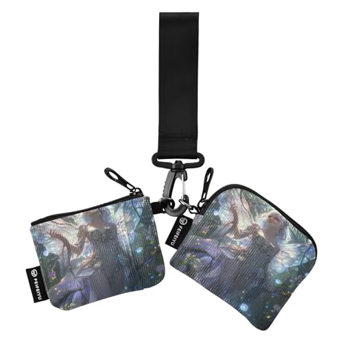 Fairy Game Anime Girl Damen Dual Wallets Visitenkartenetuis Slim Abnehmbare Münzgeldbörse Kleingeldhalter mit Reißverschlusstasche für Frauen 2 Packungen monedero para tarjetas de credito von SyXIOP