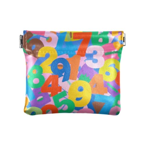 Farbige Cartoon-Zahlen-modische Damen-Geldbörse aus Leder, wasserdicht, Make-up-Tasche für Männer und Frauen, Reisen, Monedas von SyXIOP