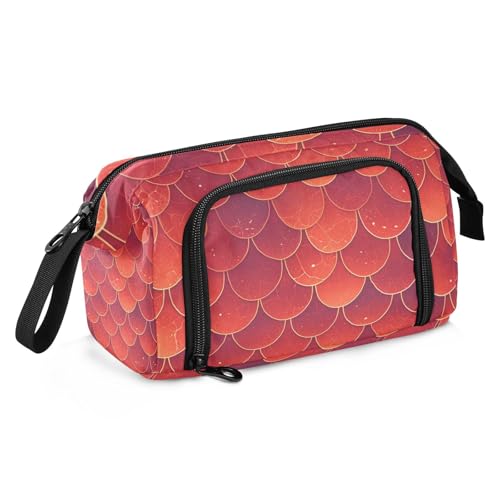Federmäppchen, Fischschuppe, großes Fassungsvermögen, Stifteetui, Kosmetik, mit Fach für Teenager, Jungen, Schulbedarf von SyXIOP