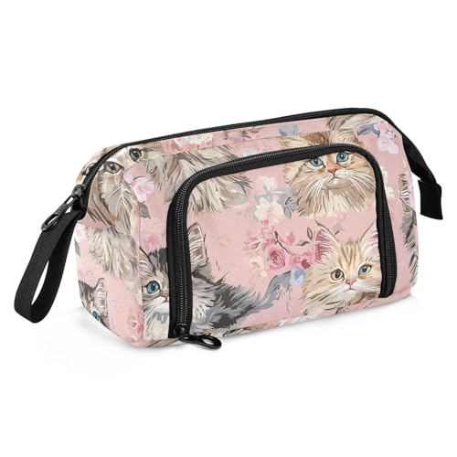 Federmäppchen mit niedlichem Katzenmotiv, großes Fassungsvermögen, mit Schlitz für Teenager, adrette Schule von SyXIOP