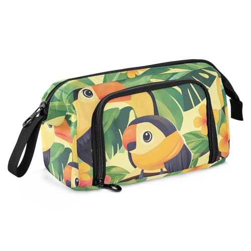 Federmäppchen mit niedlichem Papageienmotiv, große Kapazität, Reißverschluss, Federmäppchen mit Griff, für adrette Grundschule Federmäppchen mit niedlichem Papageienmotiv, große Kapazität, Reißverschluss, Federmäppchen mit Griff, für adrette Grundschule von SyXIOP