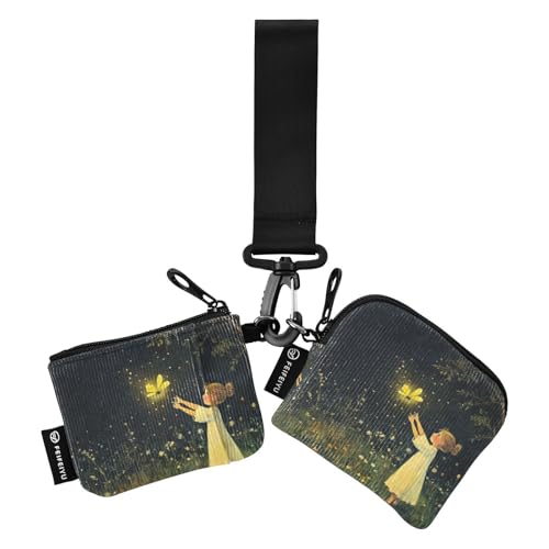 Firefly Lighting Up The Summer Dual Wristlet Wallets for Women Thin Flat Key Chain Wallet Change Purse with Zipper Coin Pocket for Daily Use 2 Packs estuches para tarjetas de credito von SyXIOP