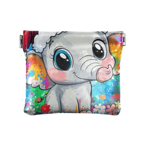 Frohe Weihnachten Ästhetischer Elefant Mode Frauen PU Leder Münzbörse Ausgefallene Bargeld Münzbörse für Männer Frauen Reise Guarda Monedas Para Carro von SyXIOP