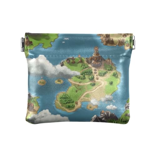 Game Map Fashion Damen Leder Münzgeldbörsen Pouches Portable Mini Kleingeld Geldbörse Münzfach für Männer Frauen Reise Mondero Pequeno para Mujer von SyXIOP