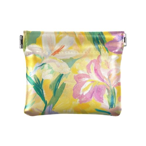 Gelbe Ölgemälde Calla Lilien Mode PU Leder Kleingeld Geldbörse Fancy Pocket Geldbörse Make-up Tasche für Männer Frauen Reise Mondero para Hombre von SyXIOP