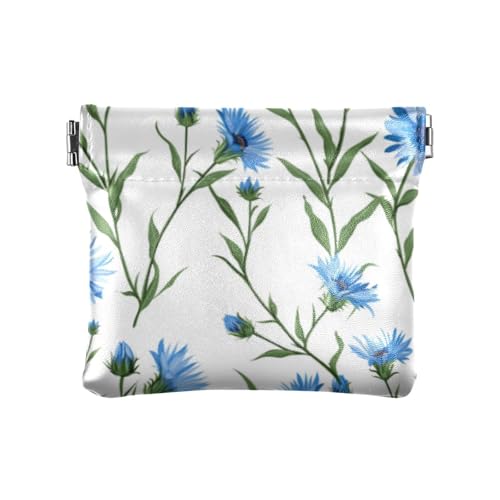 Geldbörse aus Leder mit Cartoon-Kornblumen-Motiv, weißer Hintergrund, modisch, für Damen, dekorative persönliche Gegenstände, Organizer für Männer und Frauen, Reisen von SyXIOP