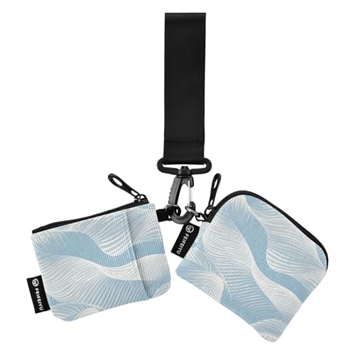 Geldbörse mit gewellten Linien, Doppelarmband für Damen, großes Fassungsvermögen, Münztasche mit Reißverschlussfach für Damen, 2 Stück, Tarjetero para tarjetas de credito Geldbörse mit gewellten Linien, Doppelarmband für Damen, großes Fassungsvermögen, Münztasche mit Reißverschlussfach für Damen, 2 Stück, Tarjetero para tarjetas de credito von SyXIOP