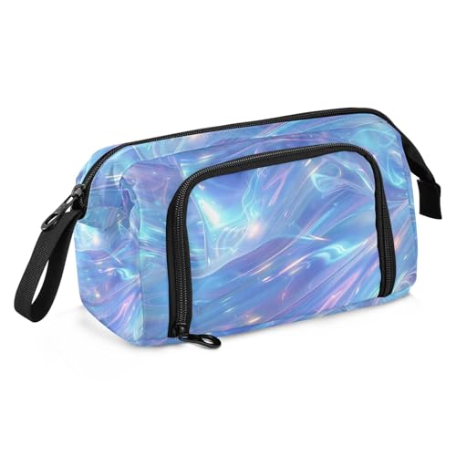 Glänzende leuchtende verschwommene Lichtstreifen und Wirbel, Federmäppchen, große Kapazität, Federmäppchen, tragbar, für Jungen, adrette Schule von SyXIOP