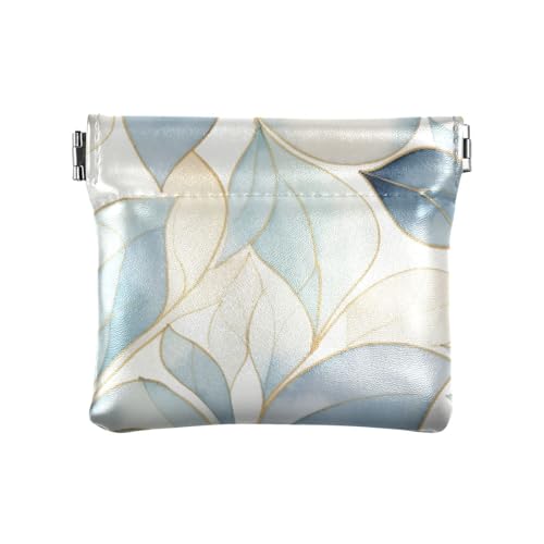 Grüne Aquarell-Blätter, modische Damen-Münzgeldbörse, PU-Leder, wasserdicht, Mini-Geldbörse für Kleingeld, Münzfach für Männer und Frauen, Reisen von SyXIOP