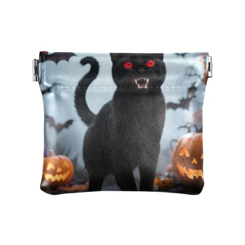 Halloween schwarze Katze Mode Frauen PU Leder Münzgeldbörse praktische Mini-Kartenhalter Geldbörse für Frauen mondero para carro Halloween schwarze Katze Mode Frauen PU Leder Münzgeldbörse praktische Mini-Kartenhalter Geldbörse für Frauen mondero para carro von SyXIOP