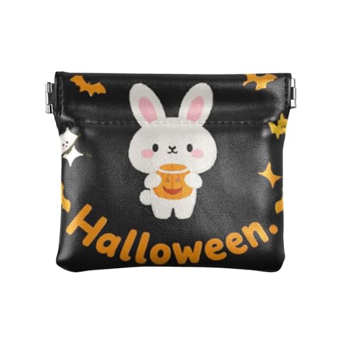 Happy Halloween Cartoon Cute Rabbit Fashion Women Leather Coin Purse Waterproof Mini Coin Purse Pouches for Men Women Travel monedas para von SyXIOP