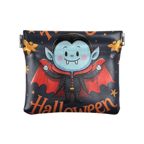 Happy Halloween Cartoon Cute Vampire Fashion Women Men Leather Coin Purses Convenient Card Key Organizer for Men Women Travel monederos de Mujer para monedas von SyXIOP