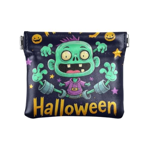 Happy Halloween Cartoon Cute Zombie Fashion Damen Leder Münzgeldbörse Geldbörse Praktische Make-up Periode Tasche für Männer Frauen Reise Mondero Para Cambio von SyXIOP