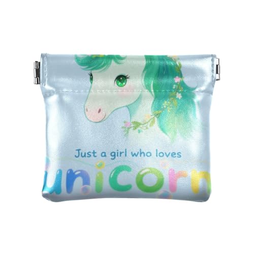 Just A Girl Who Loves Unicorns Fashion PU Leather Small Coin Purse Convenient Change Wallet for Women mini monederos para monedas von SyXIOP