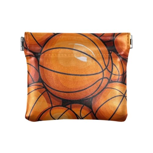 Kleine Geldbörse aus Leder, Cartoon-Sport, Basketball, dekorativer Kartenhalter, Schlüssel-Organizer für Frauen, pequena para von SyXIOP