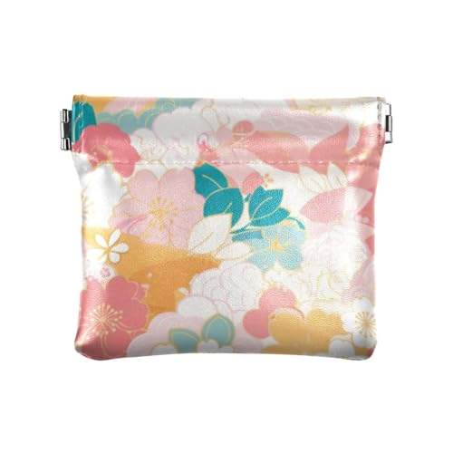 Kleine Geldbörse aus Leder im japanischen Stil mit Blumen, dekorative Mini-Make-up-Tasche für Männer und Frauen, Reisen, Mini-Monedas von SyXIOP