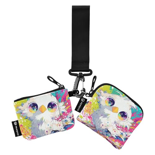 Kreditkartenetui mit süßem Cartoon-Motiv, weißer Vogel, für Frauen, Münzbörse, schlank, tragbar, Kartenhalter mit Handgelenkschlaufe für Arbeit, Reisen, 2 Packungen Kreditkartenetui mit süßem Cartoon-Motiv, weißer Vogel, für Frauen, Münzbörse, schlank, tragbar, Kartenhalter mit Handgelenkschlaufe für Arbeit, Reisen, 2 Packungen von SyXIOP