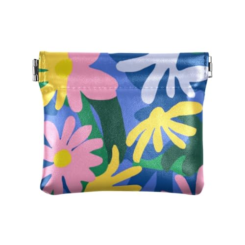 Lebendige Farben, Blumen, modische Damen-Geldbörse aus Leder, praktischer Münzhalter für Männer und Frauen, Reisen de Tela para Mujer von SyXIOP