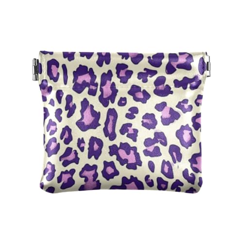 Leopard Lila Mode Damen Leder Münzgeldbörse Einzigartige Make-up Periode Tasche für Frauen mondero Pequeno para Mujer von SyXIOP