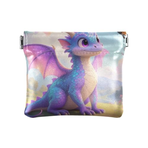 Monedas Para Geldbörse für Damen, niedlicher Cartoon-Drache, modisch, klein, Leder, Münzgeldbörse, niedlicher Kartenhalter, Schlüssel-Organizer für Frauen von SyXIOP