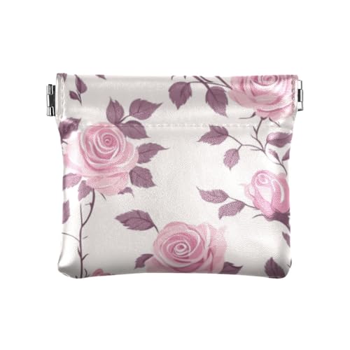 Münzbörse mit Blumenmuster, Rose, Pfirsich, modisch, für Damen, PU-Leder, dekorative Karte, Schlüssel, Organizer für Frauen, Para Mujer Pequeno von SyXIOP