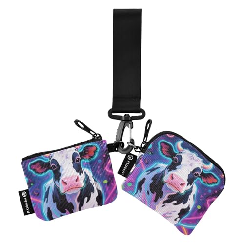 Münzgeldbörse für Damen, niedlich, modisch, mit Reißverschluss, Münzgeldbörse mit Schlüsselanhänger, für Arbeit, Reisen, 2 Stück, Tarjeteros para Mujer von SyXIOP