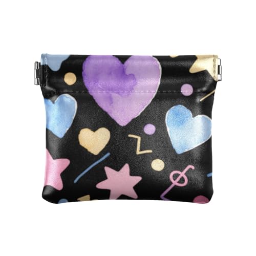 Niedliche Cartoon-Geldbörse mit bunten Sternen für Damen, Leder, einzigartige Mini-Geldbörse für Männer und Frauen, Reisen, Monedero Para Carro von SyXIOP