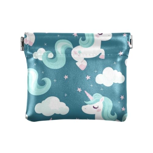 Niedliche Cartoon-Geldbörse mit weißen Einhörnern, modisch, PU-Leder, kleine Münzbörse, praktische Geldbörse für Männer und Frauen, Reisen, Monedero de Tela para Mujer von SyXIOP