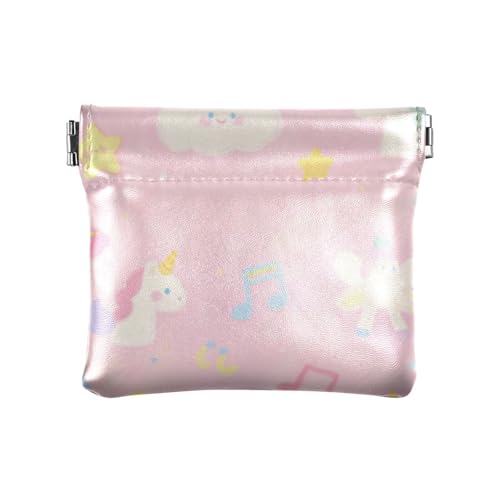 Niedliche Cartoon- und bunte Einhörner, modische Geldbörse für Damen und Herren, Leder, dekorative Make-up-Tasche, Wechselgeldbörse für Männer und Frauen, Reisen de Tela para Mujer von SyXIOP