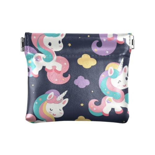 Niedliche Cartoon-weiße Einhörner, modische Damen-Leder-Münzgeldbörsen, praktische persönliche Gegenstände, Organizer für Frauen, Monderos, Pequenos, Para Monedas von SyXIOP