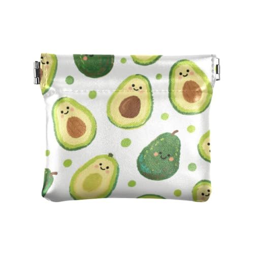 Niedliche und Cartoonische grüne Avocado-Geldbörse für Damen, Leder, dekorativer Münzhalter für Männer und Frauen, Reise-Pequenos Para von SyXIOP