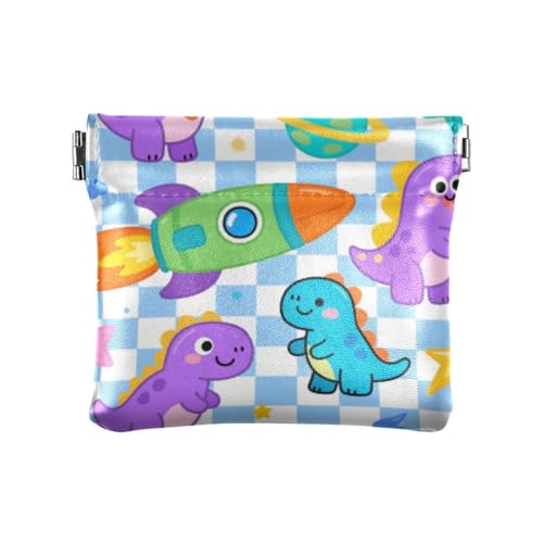 Niedlicher Cartoon-Dinosaurier-Mode-Damen-Geldbörse aus Leder, praktische Tasche, Geldbörse, Make-up-Tasche für Männer und Frauen, Reisen, Monedero para carro von SyXIOP