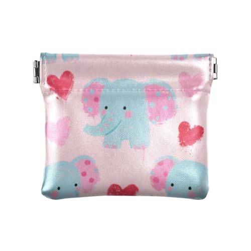 Niedlicher Cartoon-blauer Elefant, modisch, PU-Leder, kleine Münze, einzigartige Tasche, Geldbörse, Make-up-Tasche für Männer und Frauen, Reisen, pequena para von SyXIOP