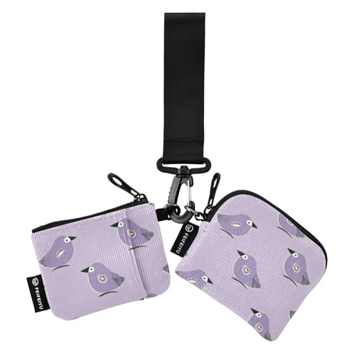 Oliver Jeffers Stil Kiwi Jade Vogel-Design Lila Dual Wristlet Wallet für Frauen Kompakte Größe Ausweishalter Schutz mit Schlüsselanhänger für Damen 2 Stück mondero y tarjetero para Mujer Oliver Jeffers Stil Kiwi Jade Vogel-Design Lila Dual Wristlet Wallet für Frauen Kompakte Größe Ausweishalter Schutz mit Schlüsselanhänger für Damen 2 Stück mondero y tarjetero para Mujer von SyXIOP
