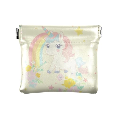 Pastellfarbene Regenbogen-Münzgeldbörse aus Leder, wasserdicht, Mini-Kartenhalter, Geldbörse für Männer und Frauen, Reisen, Soporte de Monedas Para von SyXIOP