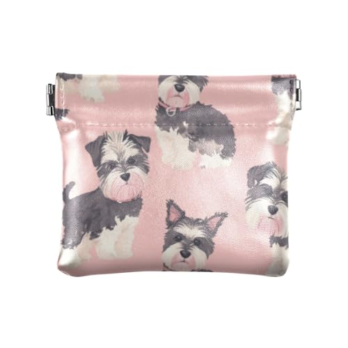 Pfirsichfarbene süße Hunde, modisch, PU-Leder, Kleingeldbörse, dekorativer Mini-Kartenhalter, Geldbörse für Männer und Frauen, Reise-Pequenos Para von SyXIOP