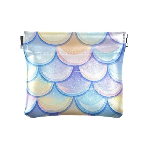 Regenbogenfischschuppen-Geldbörse für Damen, Leder, Münzgeldbörse, wasserdicht, Make-up-Tasche, Wechselgeldbörse für Männer und Frauen, Reisen, Mondero para cambio von SyXIOP